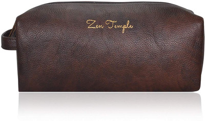 

Zen Temple Men Leather Toiletry Bag - Brown Travel Toiletry Kit(Brown)