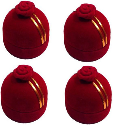 

Sarohi Pack of 4 Ring Rose Sphere Shaped Valentine Wedding Proposal Gift Case Vanity Box Vanity Box(Red)