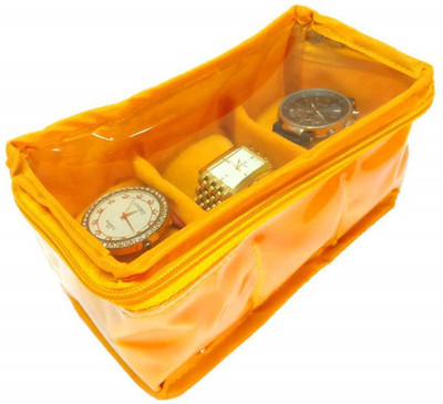 

shivanshshine 3 Slot Watch Box & Bracelet Jewellery Bangle Storage(Yellow) Vanity Box Vanity Box(Yellow)