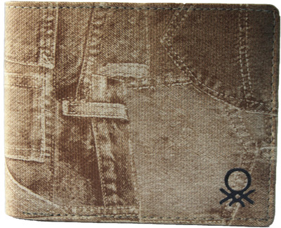 

woodland1 Men Black Denim Wallet(3 Card Slots), Tan
