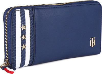 

Tommy Hilfiger Women Evening/Party Blue, White Artificial Leather Wallet(12 Card Slots), Red