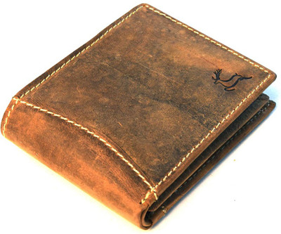 

Leaderchi Men Brown Genuine Leather Wallet(4 Card Slots)