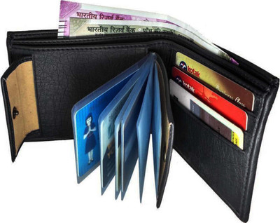 

Wildland Men Black Artificial Leather Wallet(10 Card Slots)