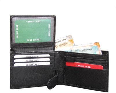 

ABYS Men Black Genuine Leather Wallet(6 Card Slots)
