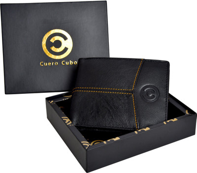 

cuerocubo Men Black Genuine Leather Wallet(7 Card Slots)