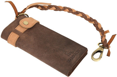 

Leaderchi Men Brown Genuine Leather Wallet(6 Card Slots)