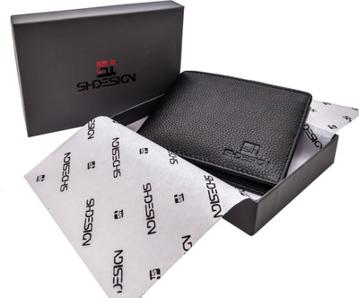 

SH DESIGN Men Black Genuine Leather Wallet(7 Card Slots)