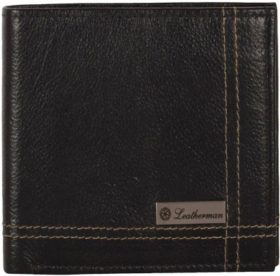 Leatherman Men Black Genuine Leather Wallet(11 Card Slots)