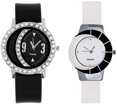 

Rage Enterprise New Stylish Black Diamond White Chand Girls Watch - For Men & Women