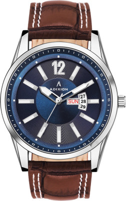 

ADIXION 9322SL04 New Leather Strep day & date Stainless Steel Youth Watch Watch - For Men