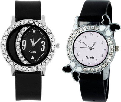 

Rage Enterprise New Stylish Black Diamond Black Butterfly Dial GIrls Watch - For Boys & Girls