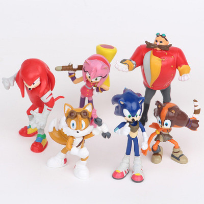 

imodish Set Of 6 Pcs. Sonic The Hedgehog, Amy Rose ,Tails, Doctor Eggman, Knuckels The Echidna 10cms Action Figure(Multicolor)