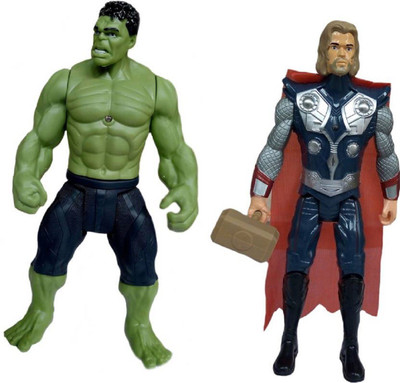 

P17 collection GREEN HULK AND THOR AVENGERS HERO WITH LED LIGHT ACTION FIGURE TOYS FOR KIDS [25CM] COMBO (Multicolor)(Multicolor)