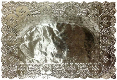 

Funcart 10pcs Metallic Silver Squre Doilies, size 36*24 Cm