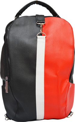 

Fashion Knockout Leather Pithu Bag 4 L Backpack(Black, Red)