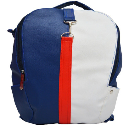 

Fashion Knockout Blue , White Leather Pithu Bag 4 L Backpack (White Blue) 4 L Backpack(Blue)