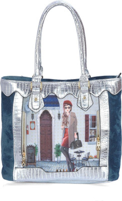 

Krish Embellished Hand-Held Tote Bag Shoulder Bag(Blue, 12 L)