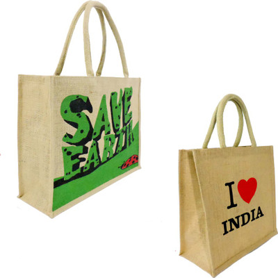 

EWB Save Earth & love India Printed Jute Bags Multipurpose Bag(White, Brown, 5 inch)