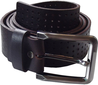 

Moksh Men Brown Genuine Leather Belt, Dark brown