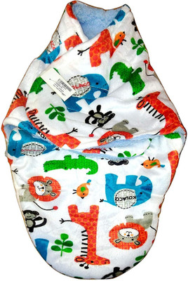 

Baby Bucket Printed  Swadding Baby Blanket(Fur, Blue
