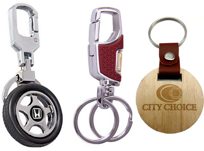 

City Choice New Combo of Honda Wheel & Omuda with free Round wooden keychain Locking Key Chain(Multicolor)