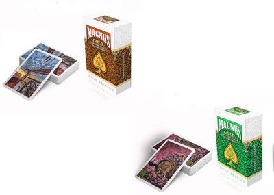 

SWASH Magnus Gold Playing Cards Pack of Two Dercks(Brown & Green)