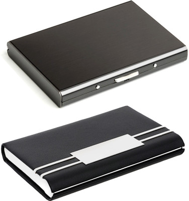 Flipkart SmartBuy Combo of 1 Black Matt Finish Special Edition & 1 Elegant Business ATM / ID / DEBIT / CREDIT / VISITNG 10 Card Holder(Set of 2, Multicolor)