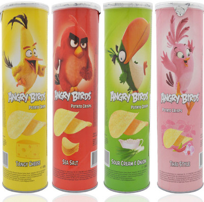 

Angry Birds Sea Salt, Tangy Cheese, Sour Cream & Onion and Thai style Flavour Multi Pack Chips(400 g)