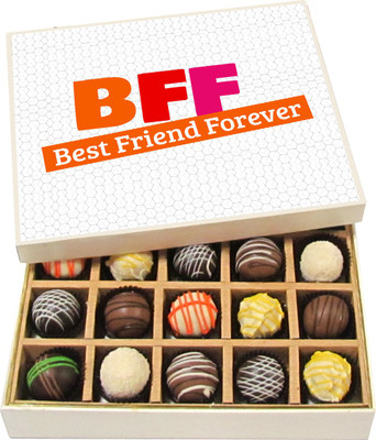 

Chocholik Friendship Gift - BFF Best Friend Forever - Dark, Milk, White Chocolate - 20pc Truffles(300 g)