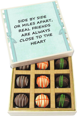 

Chocholik Side by Side or Miles Apart - Dark, Milk, White Chocolate Truffles - 9pc Truffles(135 g)