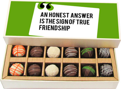 

Chocholik Friendship Gift - True Friendship - Dark, Milk, White Chocolate - 12pc Truffles(180 g)