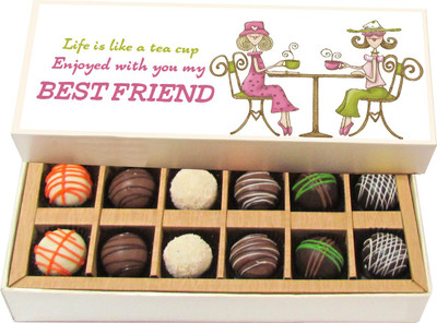 

Chocholik Life Is Like A Teacup - Dark, Milk, White Chocolate Truffles - 12pc Truffles(180 g)