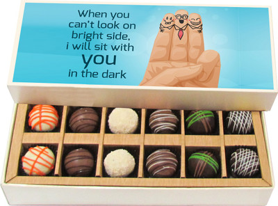 

Chocholik When You Can’t Look On Bright Side - Dark, Milk, White Chocolate Truffles - 12pc Truffles(180 g)