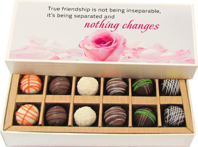 

Chocholik True Friendship Is Not Being Inseparable - Dark, Milk, White Chocolate Truffles - 12pc Truffles(180 g)