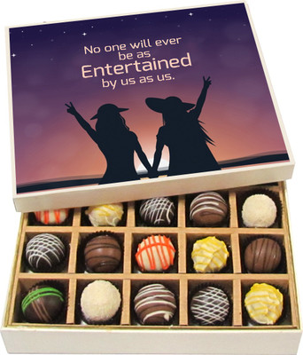 

Chocholik No One Will Ever Be As Entertained By Us As Us - Dark, Milk, White Chocolate Truffles - 20pc Truffles(300 g)