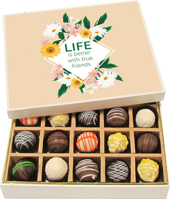 

Chocholik Life Is Better With True Friends - Dark, Milk, White Chocolate Truffles - 20pc Truffles(300 g)