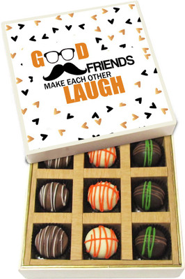 

Chocholik Good Friends Make Each Other Laugh - Dark, Milk, White Chocolate Truffles - 9pc Truffles(135 g)