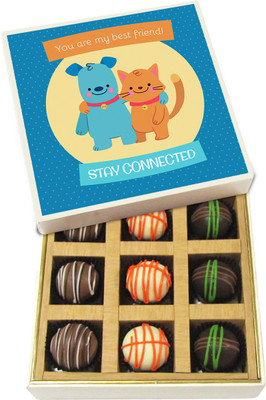 

Chocholik You Are My Best Friend Stay Connected - Dark, Milk, White Chocolate Truffles - 9pc Truffles(135 g)