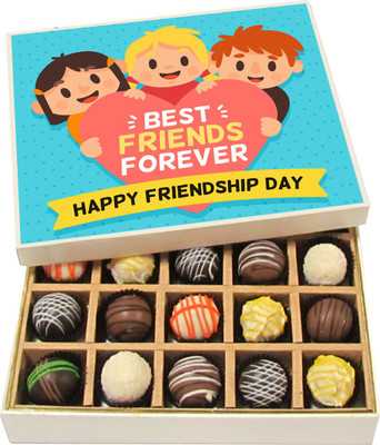 

Chocholik Friendship Gift - BFF Friendship Day - Dark, Milk, White Chocolate - 20pc Truffles(300 g)