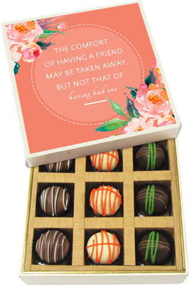 

Chocholik The Comfort of Having a Friend - Dark, Milk, White Chocolate Truffles - 9pc Truffles(135 g)