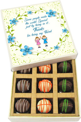 

Chocholik Some People Make The World Special Just By Being In It - Dark, Milk, White Chocolate Truffles - 9pc Truffles(135 g)