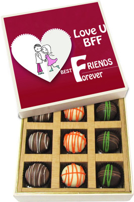 

Chocholik Love U Bff - Dark, Milk, White Chocolate Truffles - 9pc Truffles(135 g)