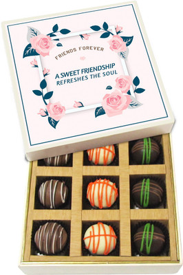

Chocholik A Sweet Friendship Refreshes the Soul - Dark, Milk, White Chocolate Truffles - 9pc Truffles(135 g)