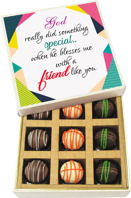 

Chocholik God Really Did Something Special - Dark, Milk, White Chocolate Truffles - 9pc Truffles(135 g)