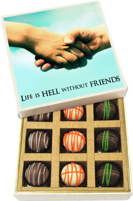 

Chocholik Life Is Hell Without Friends - Dark, Milk, White Chocolate Truffles - 9pc Truffles(135 g)