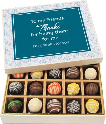 

Chocholik To My Friends Thanks for Being There for Me - Dark, Milk, White Chocolate Truffles - 20pc Truffles(300 g)