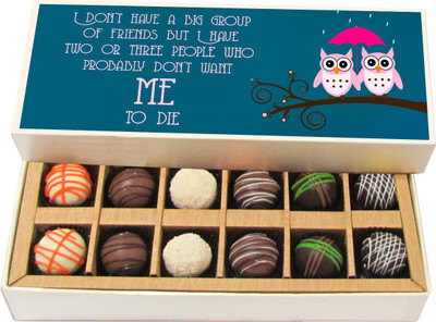 Chocholik I Don’t Have A Big Group Of Friends - Dark, Milk, White Chocolate Truffles - 12pc Truffles(180 g)