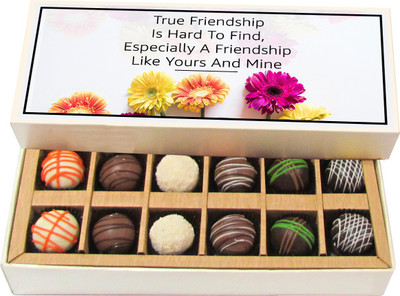 

Chocholik True Friendship Is Hard to Find - Dark, Milk, White Chocolate Truffles - 12pc Truffles(180 g)