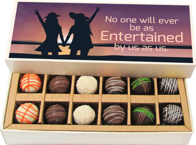 

Chocholik No One Will Ever Be As Entertained By Us As Us - Dark, Milk, White Chocolate Truffles - 12pc Truffles(180 g)