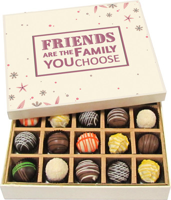

Chocholik Friends Are the Family You Choose - Dark, Milk, White Chocolate Truffles - 20pc Truffles(300 g)